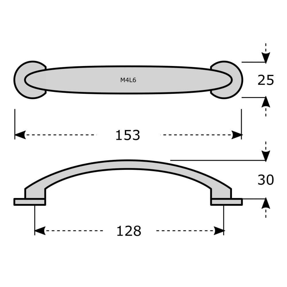 Matt Nickel Cabinet & Cupboard Pull Handle – M4TEC Cairn L6