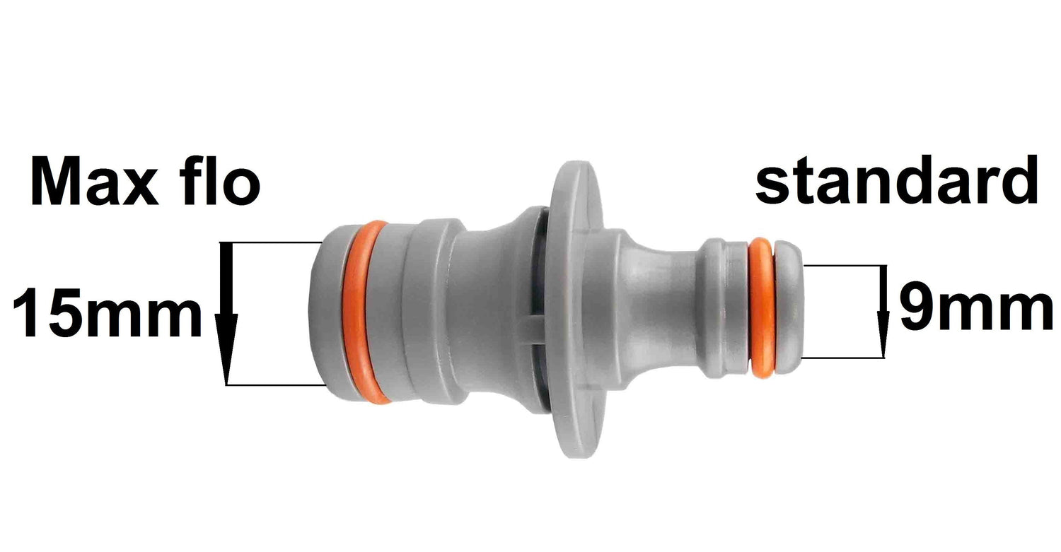 Male Tap Connector 3/4" BSPM - Max Flo, Black/Orange