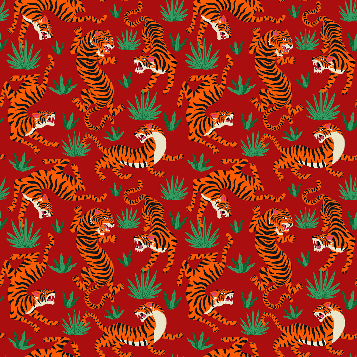 Medella Oriental Tiger Wallpaper