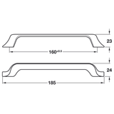 Pull Handle, Zinc Alloy, Fixing Centres 160mm, Charlotte | CLEARANCE