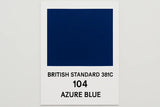 British Standard 381C 104	Azure blue 400ml Aerosol Available in any Finish