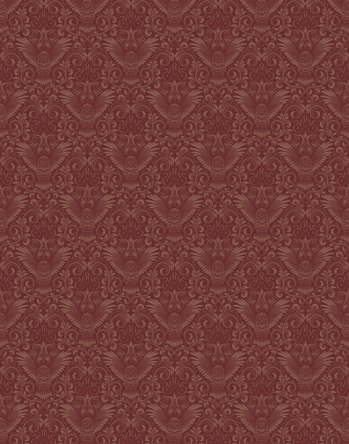 Regus Damask Owl Wallpaper