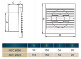 Rico Bathroom Fan 100mm Model S
