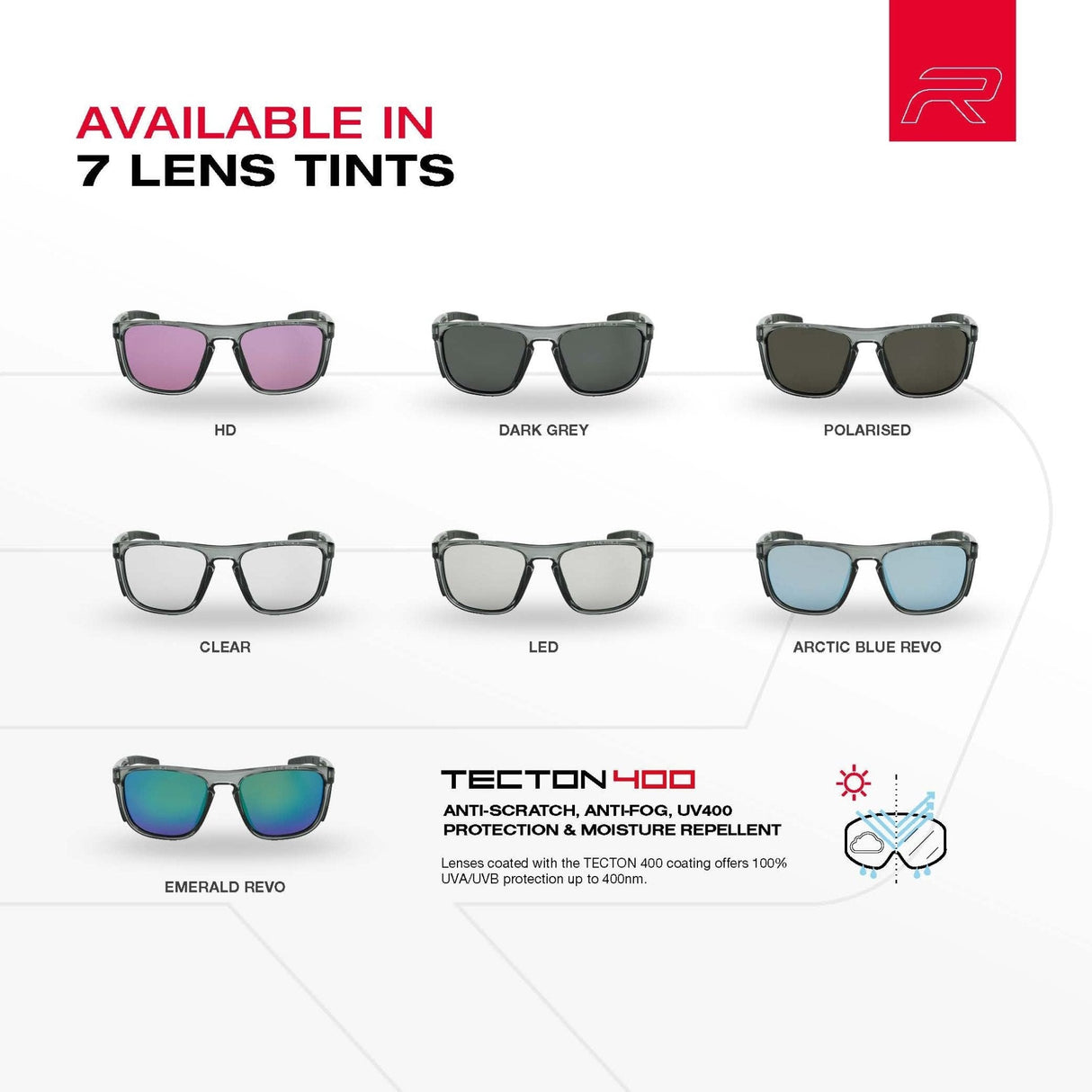 Riley Navigator X Safety Sunglasses – Green Mirror Revo, Smoked Frame, Anti-Fog/Anti-Scratch