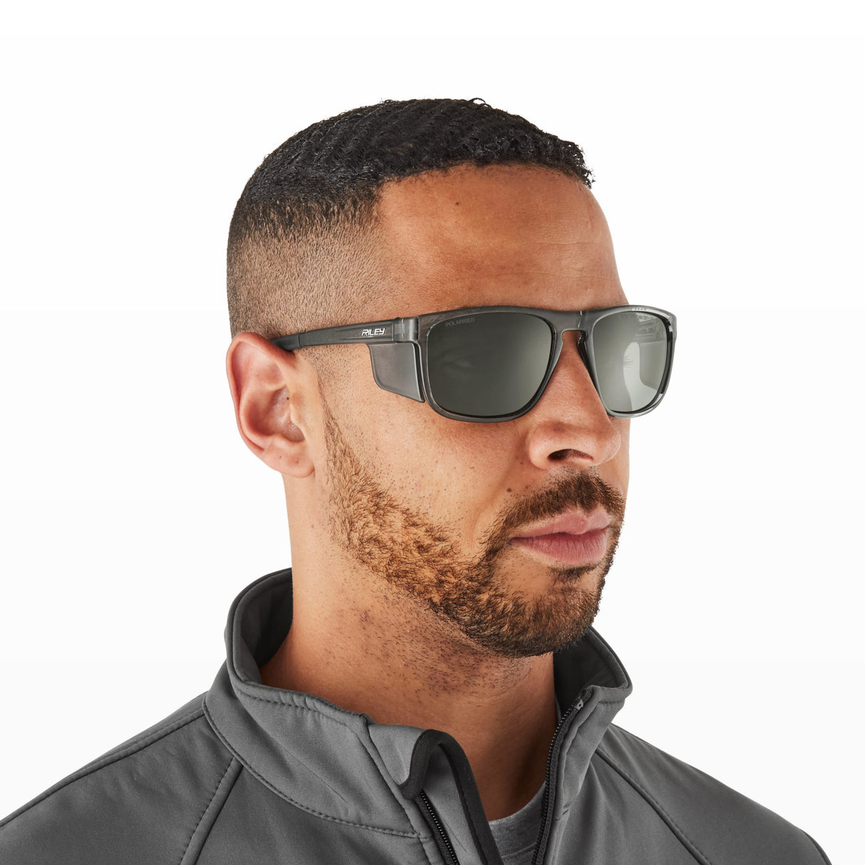 Riley Navigator X Safety Sunglasses – Grey Lens, Smoked Frame, Anti-Fog/Anti-Scratch