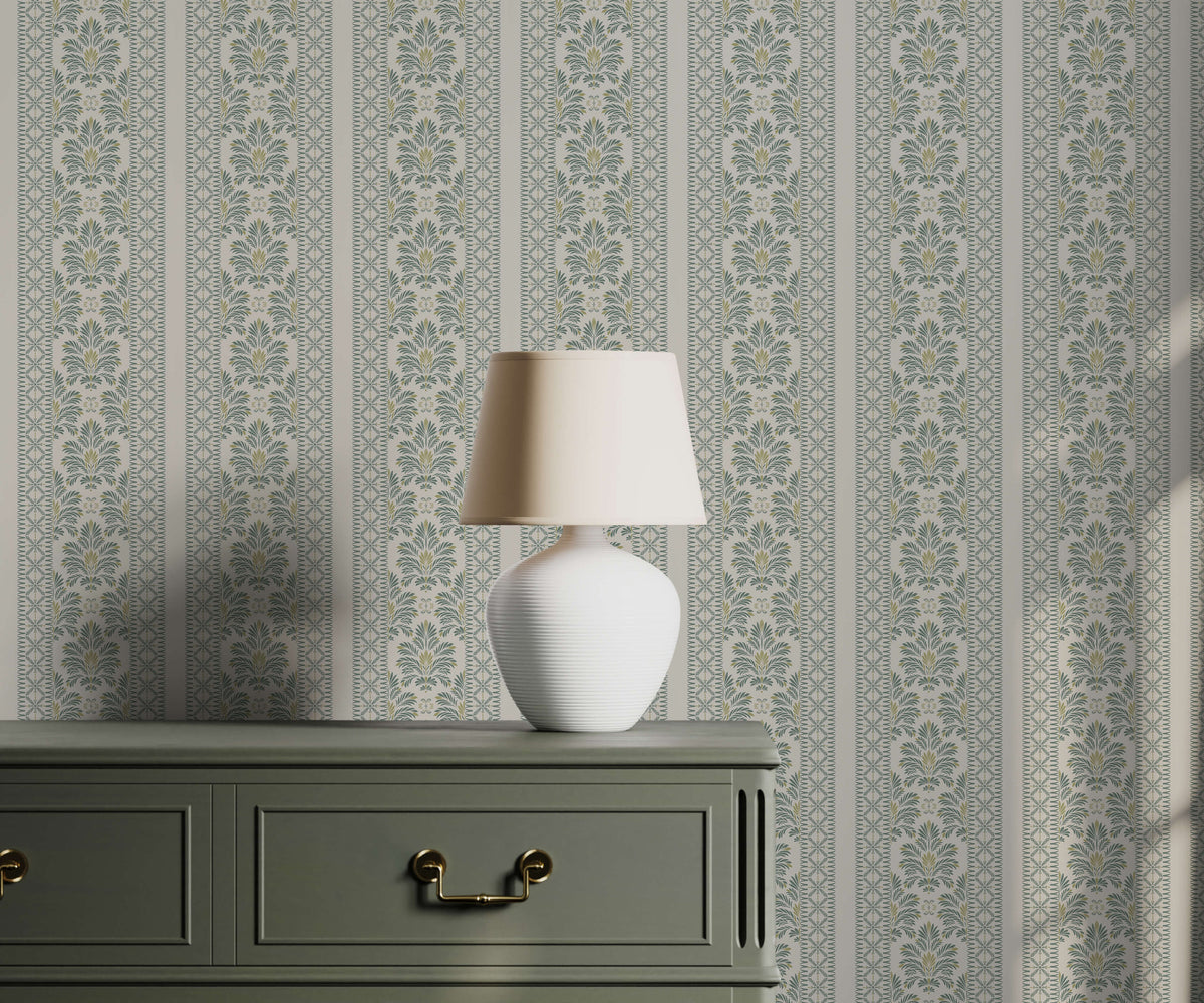 Rios Botanical Folk Stripe Wallpaper