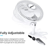 Senelux 6" Clip On Desk Fan- Home Cooling from a Portable, Cool Clip Fan; Clip on Desk Fan