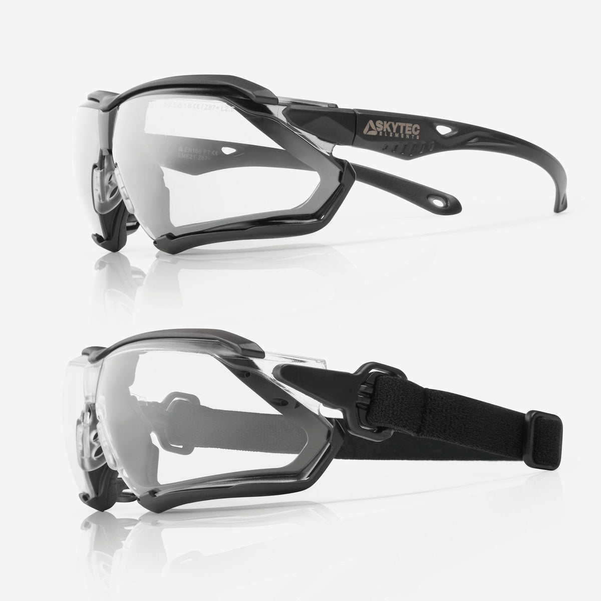 SKYTEC ELEMENTS EME21 Anti Scratch Anti Fog Sports Style Spoggles Safety Glasses & Protective Goggles Combination Clear Lens