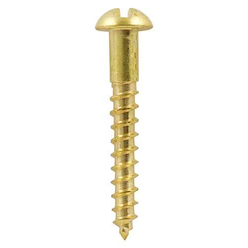 Solid Brass Timber Screws - SLOT - Round