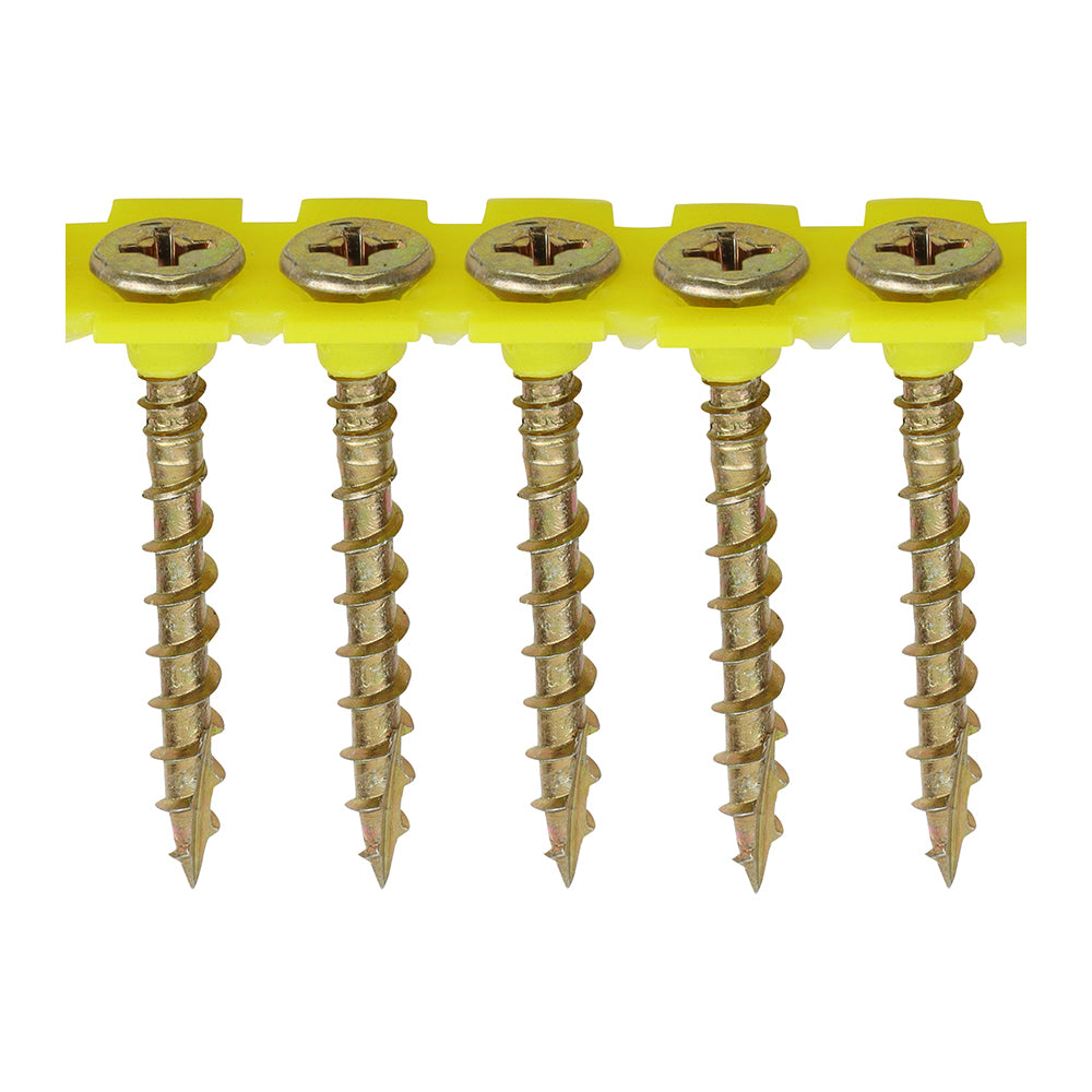 Solo Collated Chipboard & Woodscrews - PH - Double Countersunk - Yellow