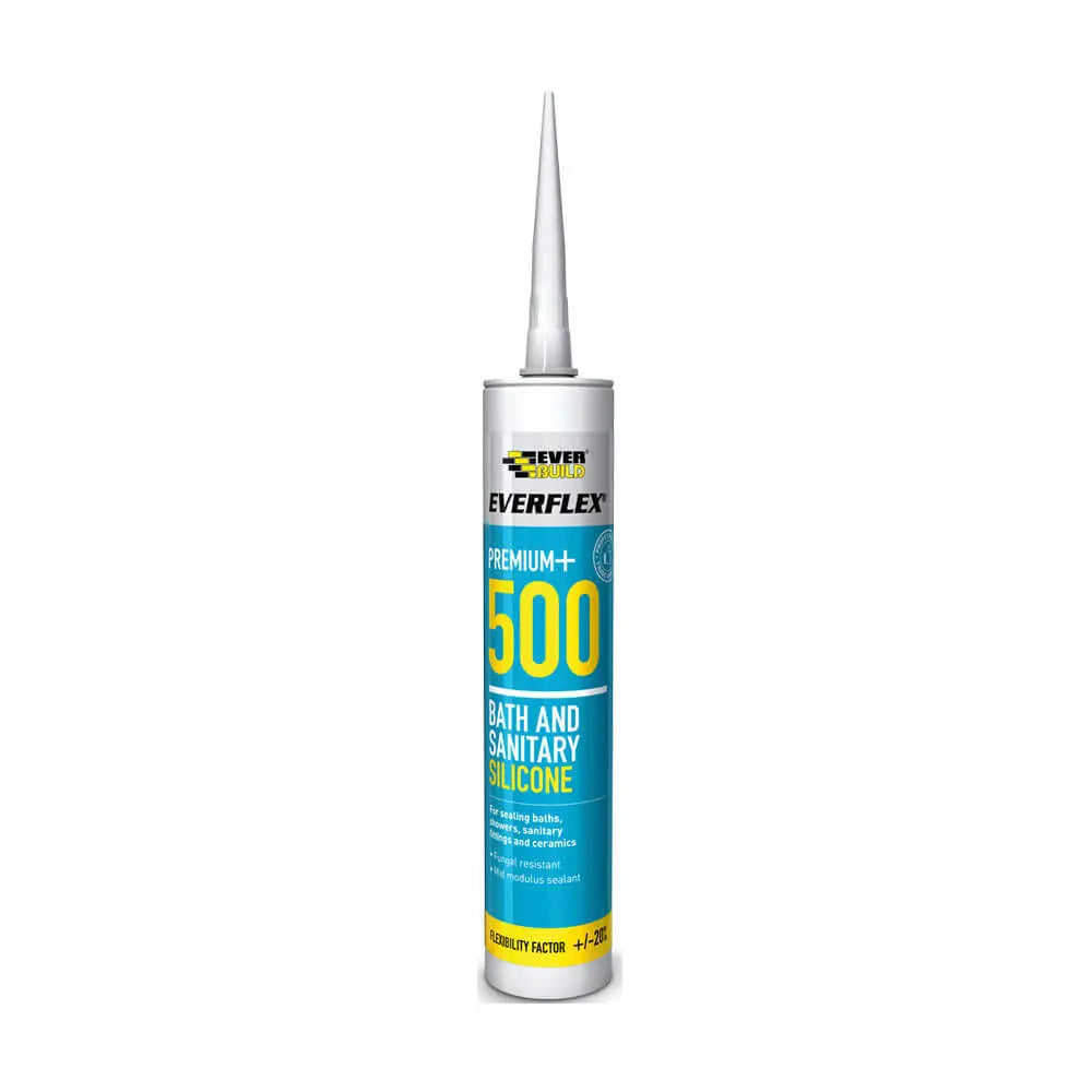 EVERBUILD® EVERFLEX® 500 Bath & Sanitary Silicone Sealant – 295ml