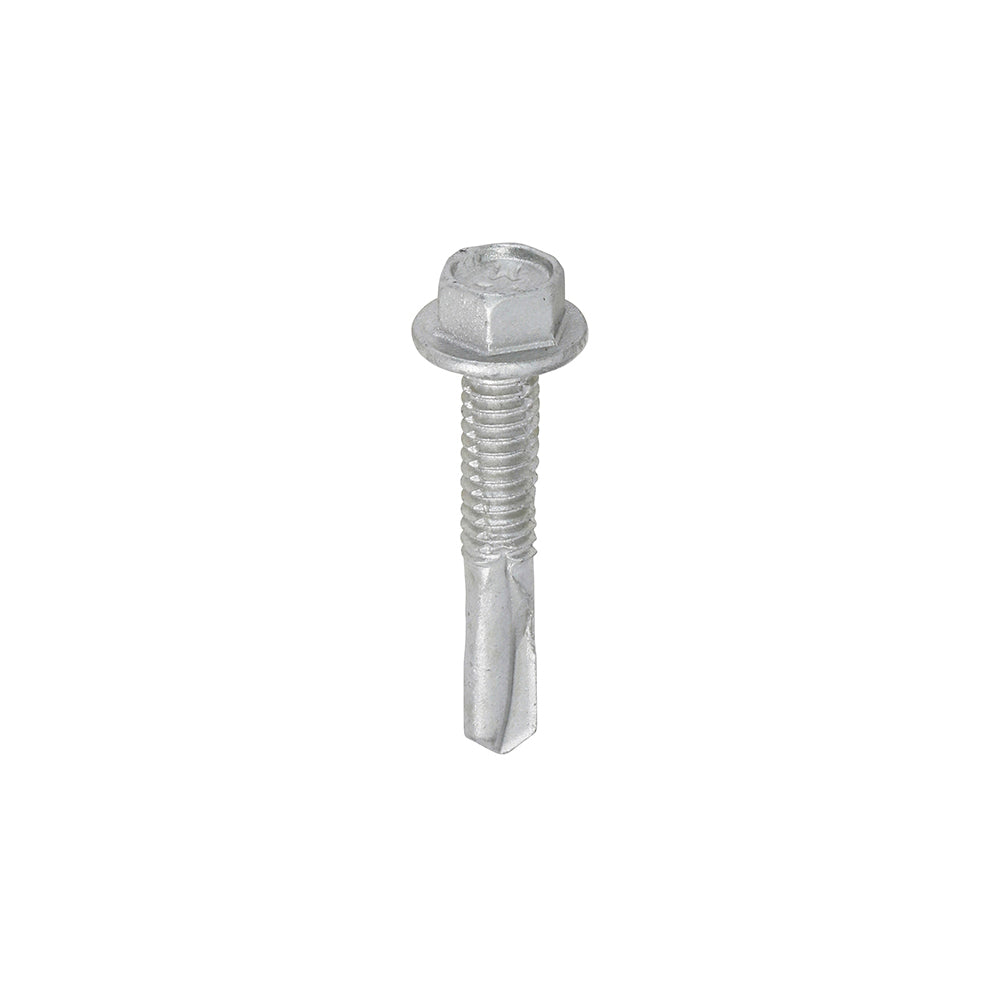 Metal Construction Heavy Section Screws - Hex - Self-Drilling - Exterior - Silver Organic