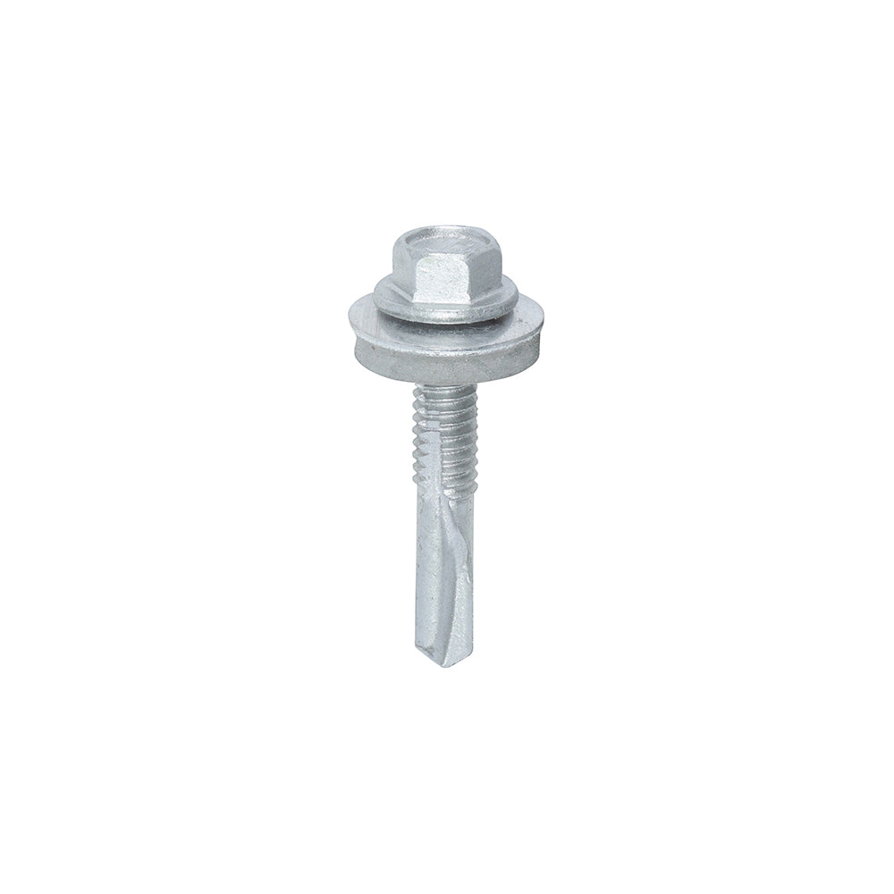 Metal Construction Heavy Section Screws - Hex - EPDM Washer - Self-Drilling - Exterior - Silver Organic