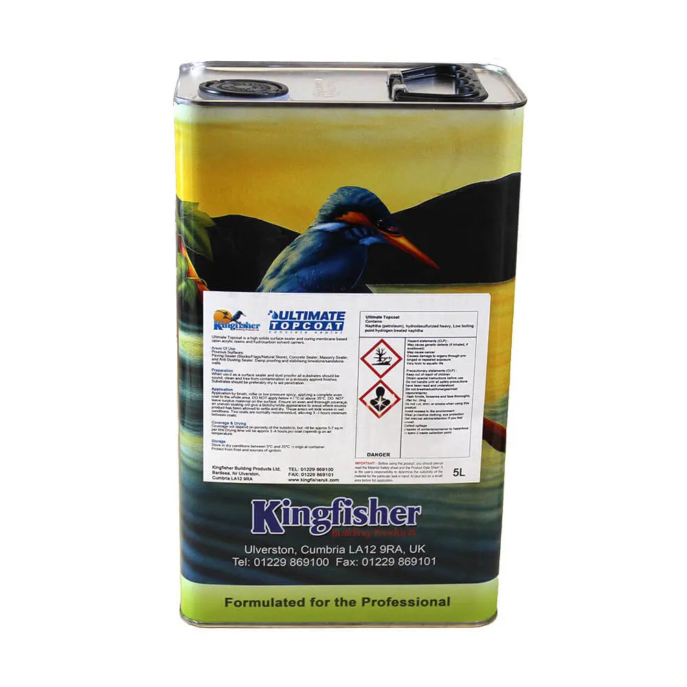 Kingfisher Ultimate Topcoat (Premium Sealer) - Solvent-Based Concrete Sealer & Curing Aid